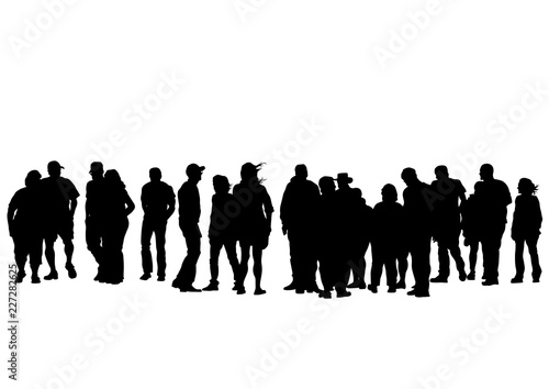 Big crowds people on white background