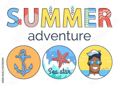 Summer Adventure Promo Banner with Marine Elements