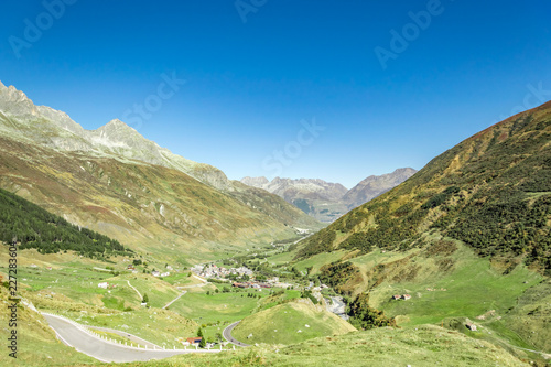 James Bond winding road in the Swiss Alps