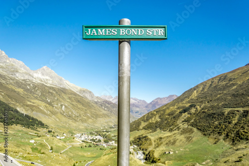James Bond winding road in the Swiss Alps