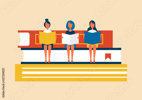 People Editing Written Text Vector Illustration