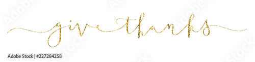 GIVE THANKS brush calligraphy banner