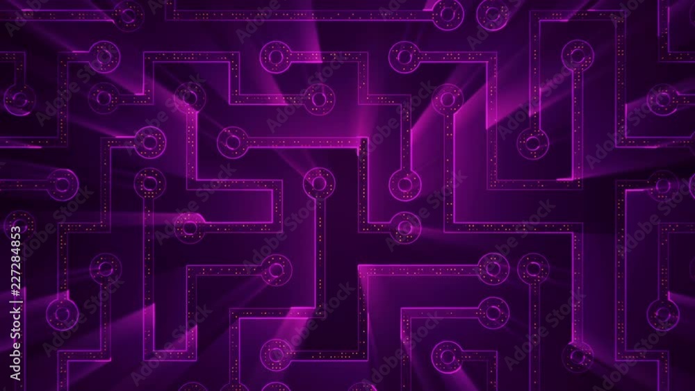 Abstract technologic background with stripes and particles. Animation of circuit electric signal with light shine. Animation of seamless loop. Abstract technologic background with stripes and particles. Animation of circuit electric signal with light shine. Animation of seamless loop.