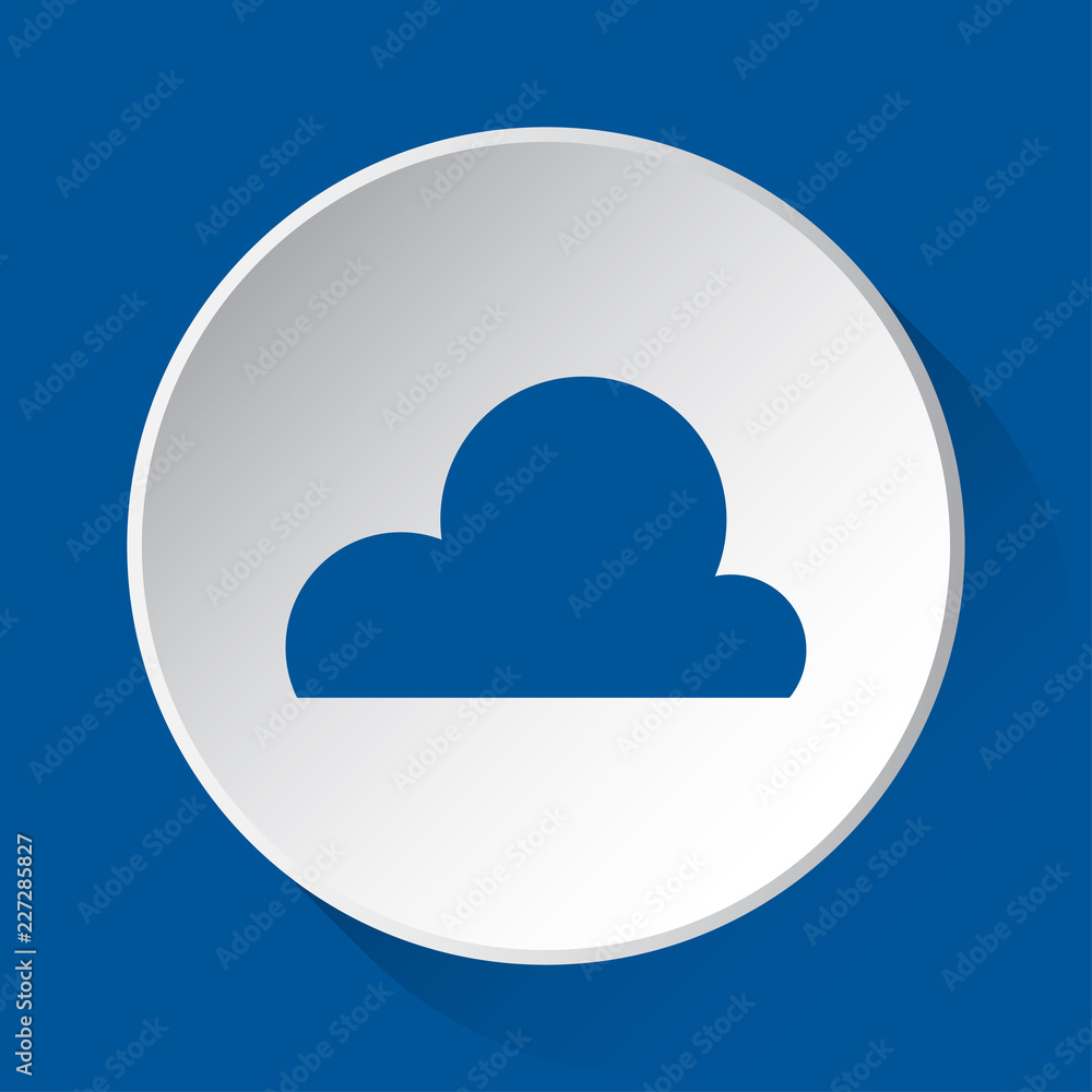 cloudy weather - simple blue icon on white button cloudy weather - simple blue icon on white button