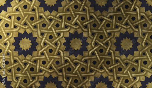 Wallpaper Mural Islamic decorative pattern with golden artistic texture. Torontodigital.ca