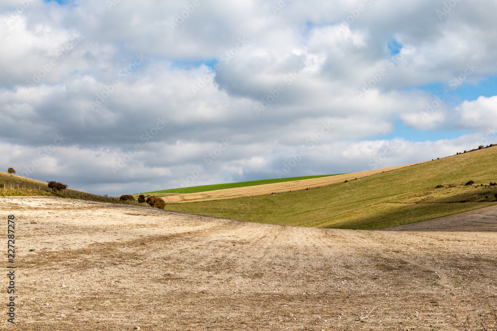 Fototapeta premium An autumnal South Downs farm landscape