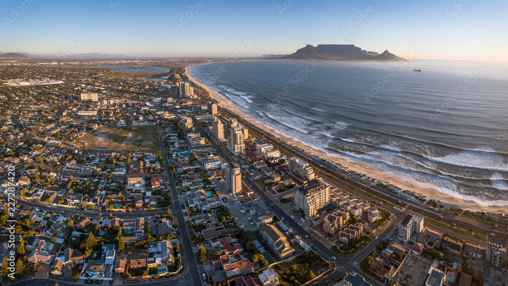 Fototapeta premium Cape Town Table Mountain Aerial View from Blouberg Beach