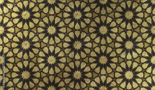 Islamic decorative pattern with golden artistic texture.