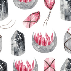 Keuken achterwand Gotisch patronen Magische edelstenen patroon in aquarel  © scarlet_heath