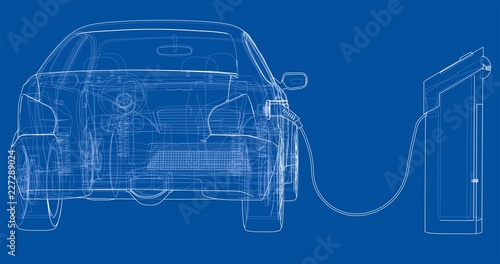 Electric Vehicle Charging Station Sketch