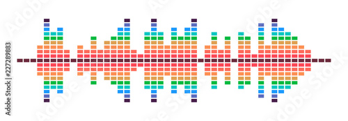 colorful vector design illustration of dynamic sound wave, radio frequency modulation, random sound wave, amplitude wave