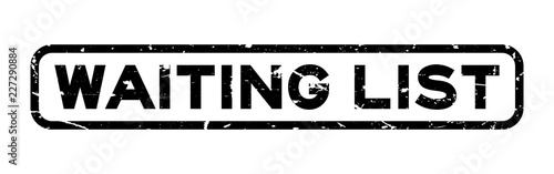 Grunge black waiting list word square rubber seal stamp on white background