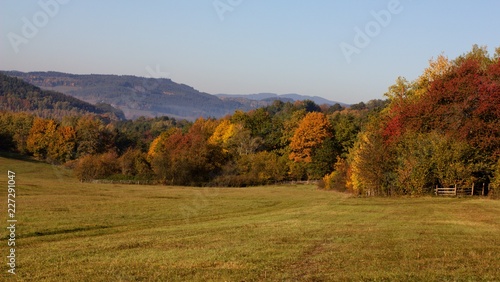 Fototapeta Naklejka Na Ścianę i Meble -  Rural countryside landscape of autumn and summer country.