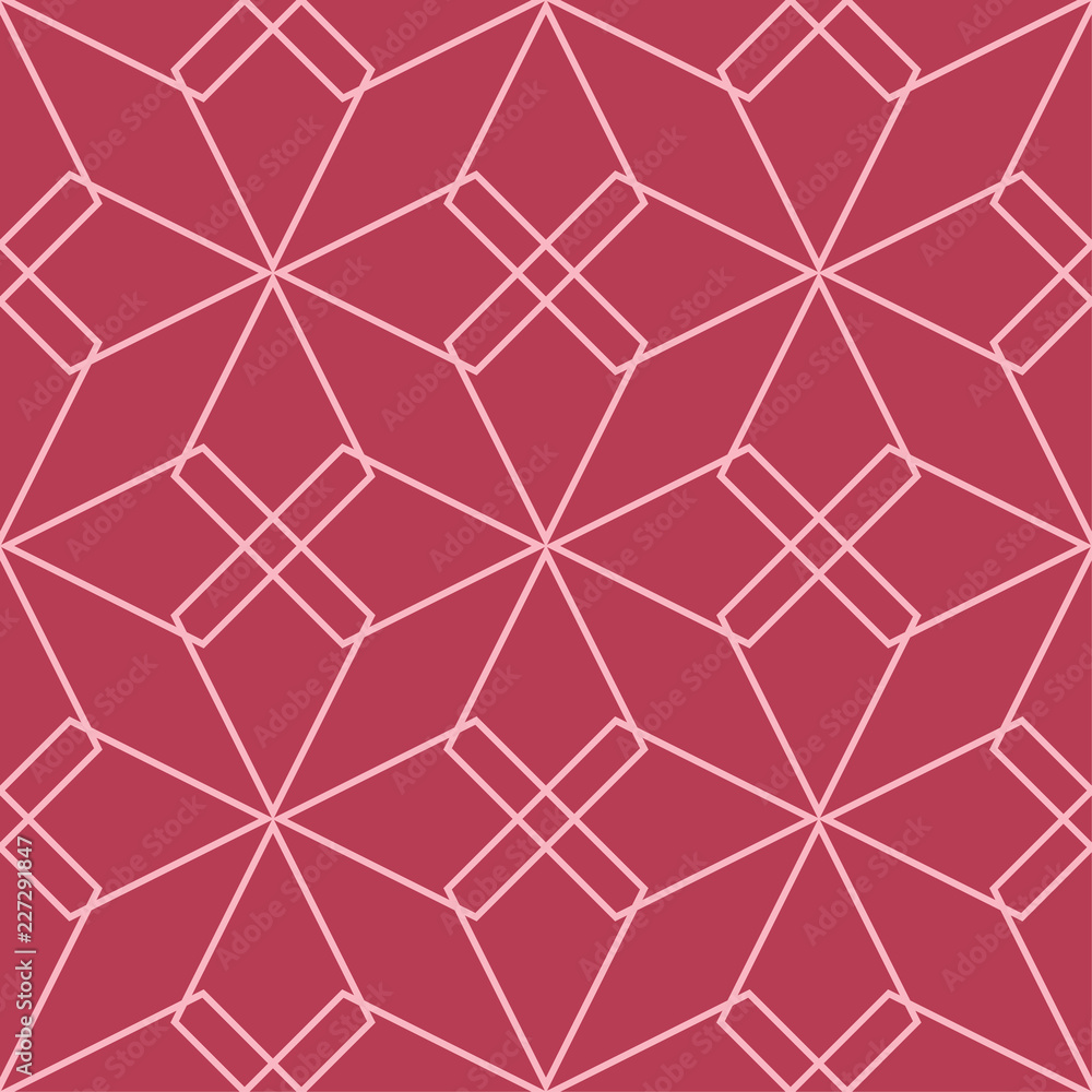 Red and pale pink geometric ornament. Seamless pattern Red and pale pink geometric ornament. Seamless pattern
