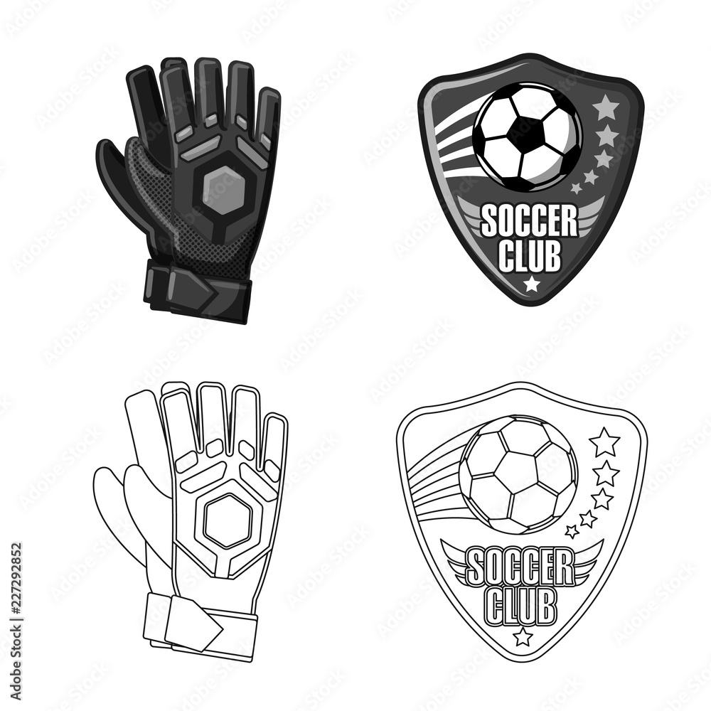Fototapeta premium Vector design of soccer and gear icon. Collection of soccer and tournament vector icon for stock.