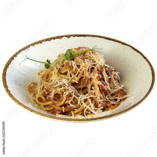 bolognese paste of plate