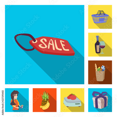 Isolated object of food and drink sign. Collection of food and store stock vector illustration.