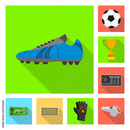 Isolated object of soccer and gear sign. Collection of soccer and tournament vector icon for stock.