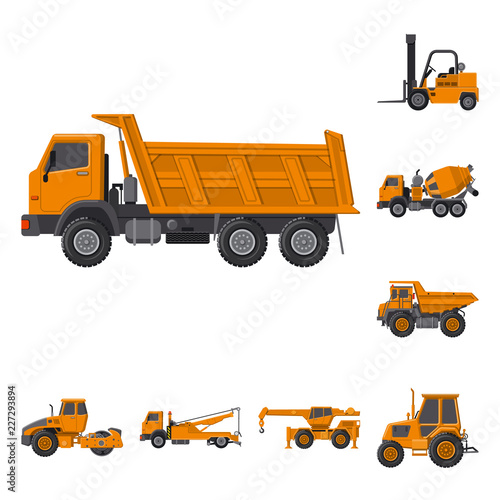 Isolated object of build and construction icon. Set of build and machinery vector icon for stock.