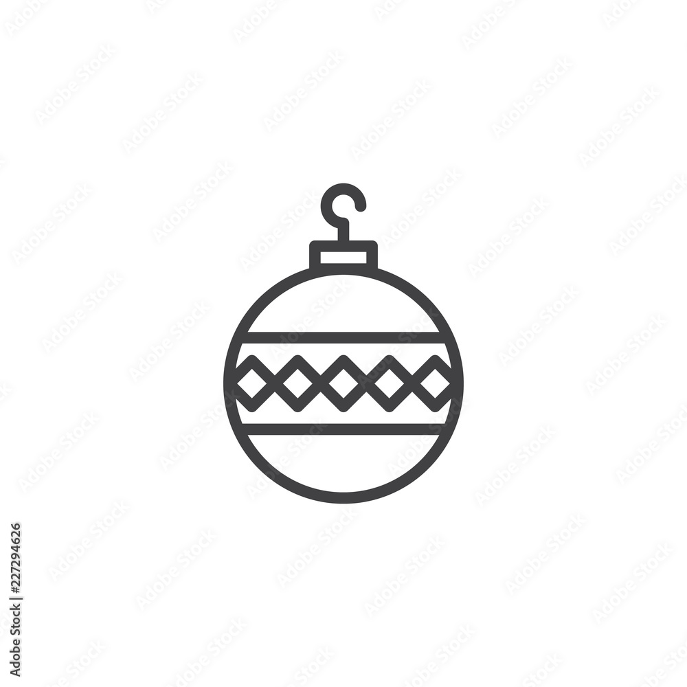 xmas bauble outline icon. linear style sign for mobile concept and web design. Christmas ball simple line vector icon. Symbol, logo illustration. Pixel perfect vector graphics xmas bauble outline icon. linear style sign for mobile concept and web design. Christmas ball simple line vector icon. Symbol, logo illustration. Pixel perfect vector graphics