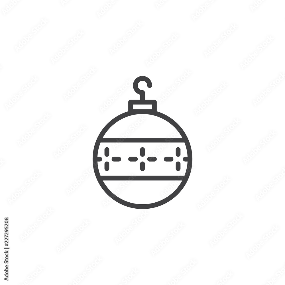 xmas bauble outline icon. linear style sign for mobile concept and web design. Christmas ball simple line vector icon. Symbol, logo illustration. Pixel perfect vector graphics xmas bauble outline icon. linear style sign for mobile concept and web design. Christmas ball simple line vector icon. Symbol, logo illustration. Pixel perfect vector graphics