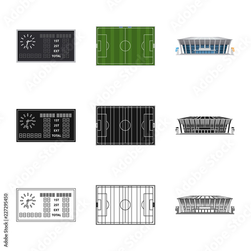 Vector illustration of soccer and gear icon. Set of soccer and tournament vector icon for stock.