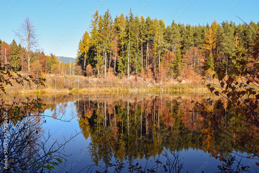 Autumn landscape with lake and trees Autumn landscape with lake and trees