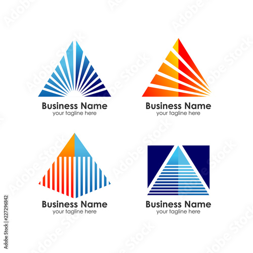 business pyramid logo design template.