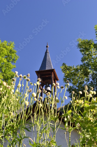 Clocher du Temple protestant de Dormillouse, Haute-Alpes, Parc National des Ecrins, Alpes, France photo