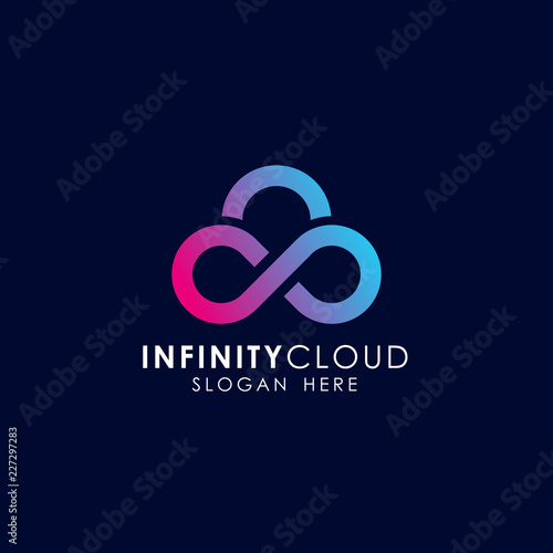 infinity cloud logo design icon template. cloud tech logo design