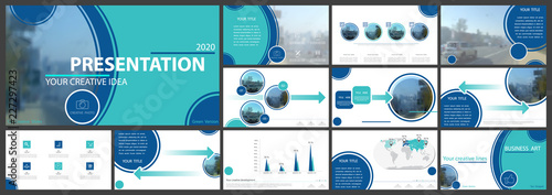 Green original presentation templates. Vector set, elements of infographics, white background. Flyer, postcard, corporate report, marketing, advertising,banners.Slide shows, photos,brochures,booklets