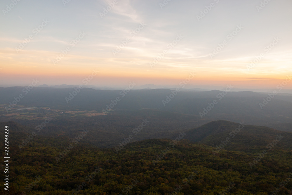 Beautiful scenery - mountainscape and sky in evening