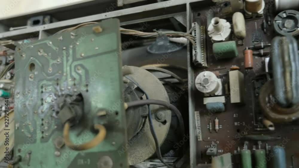 The close up of tv components. Slider equipment used
The close up of tv components. Slider equipment used