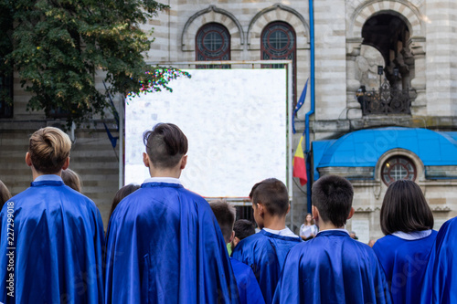 Boys from the choir of the school