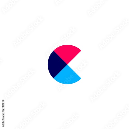 c letter overlapping logo vector icon