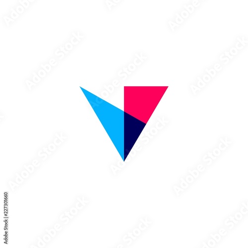 v letter overlapping logo vector icon