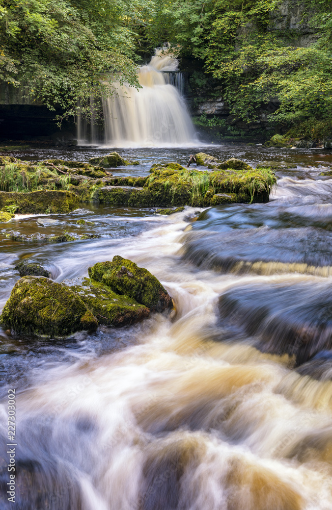 Fototapeta premium Cauldron Falls w ładnej wiosce West Burton w Yorkshire Dales