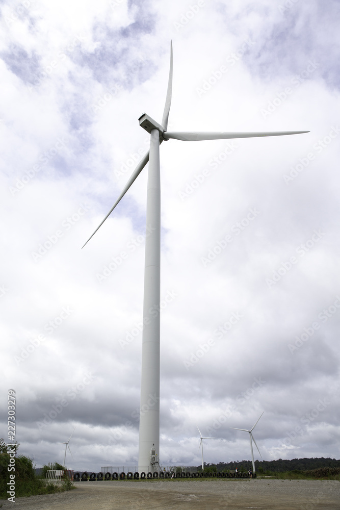 Wind turbines generating electricity, landscape with sky. Wind turbines generating electricity, landscape with sky.