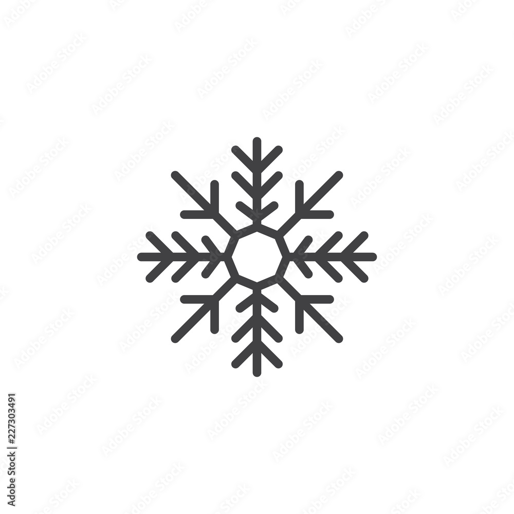 Snowflake outline icon. linear style sign for mobile concept and web design. Snow winter holiday simple line vector icon. Symbol, logo illustration. Vector graphics Snowflake outline icon. linear style sign for mobile concept and web design. Snow winter holiday simple line vector icon. Symbol, logo illustration. Vector graphics