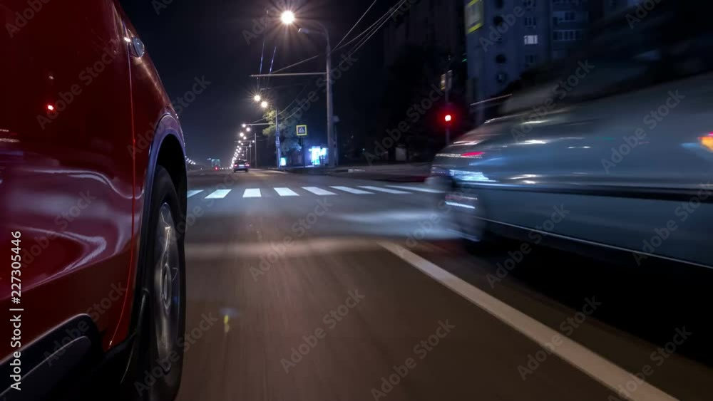 Drivelapse urban look from fast driving car at a night avenue in a city timelapse hyperlapse Drivelapse urban look from fast driving car at a night avenue in a city timelapse hyperlapse