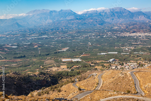 Mountain landscape near Pompia, Crete island photo