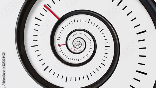 Moving time spiral. Spiral Clock Seamless Infinite Zoom Motion Background. Time Abstract. Infinity Clock