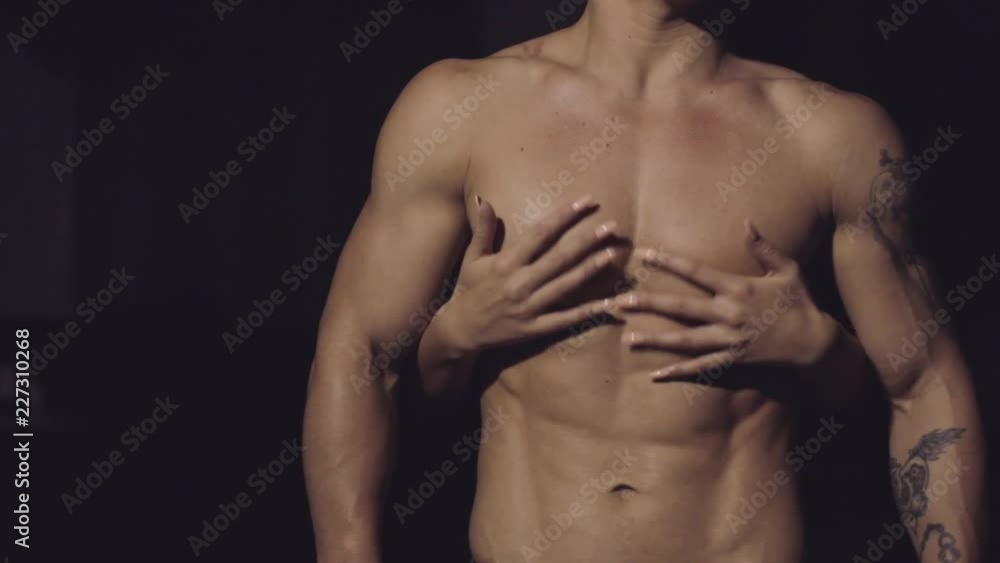 Beautiful Body Of A Young Man. Guy Flexing Arms, Torso. Beautiful Body Of A Young Man. Guy Flexing Arms, Torso.