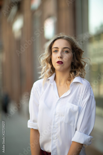 Street photo shoot with a wonderful girl.Photo shoot in Moscow in a beautiful hearth.