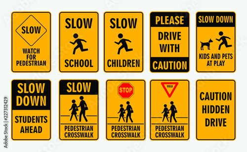 set of cross street school sign.easy to modify