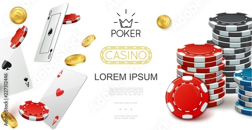 Realistic Casino Colorful Composition
