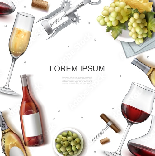 Realistic Wine Template