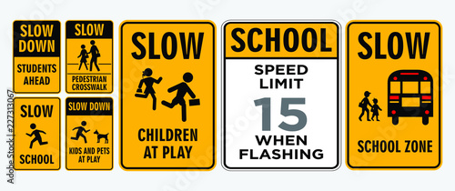 set of cross street school sign.easy to modify