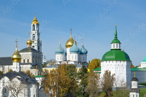 Holy Trinity St. Sergius Lavra on a Sunny autumn day. Sergiev Posad, Russia