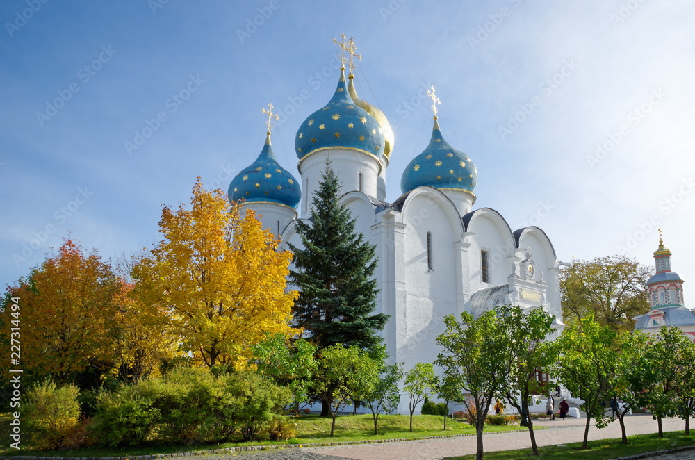 Cathedral of the assumption of the Holy virgin in the Holy Trinity St. Sergius Lavra. Sergiev Posad, Russia